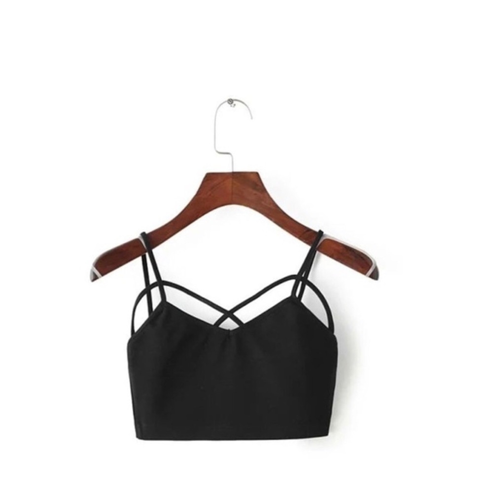 Crisscross bralette Top Black medium